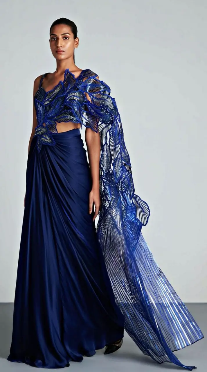 blue color saree