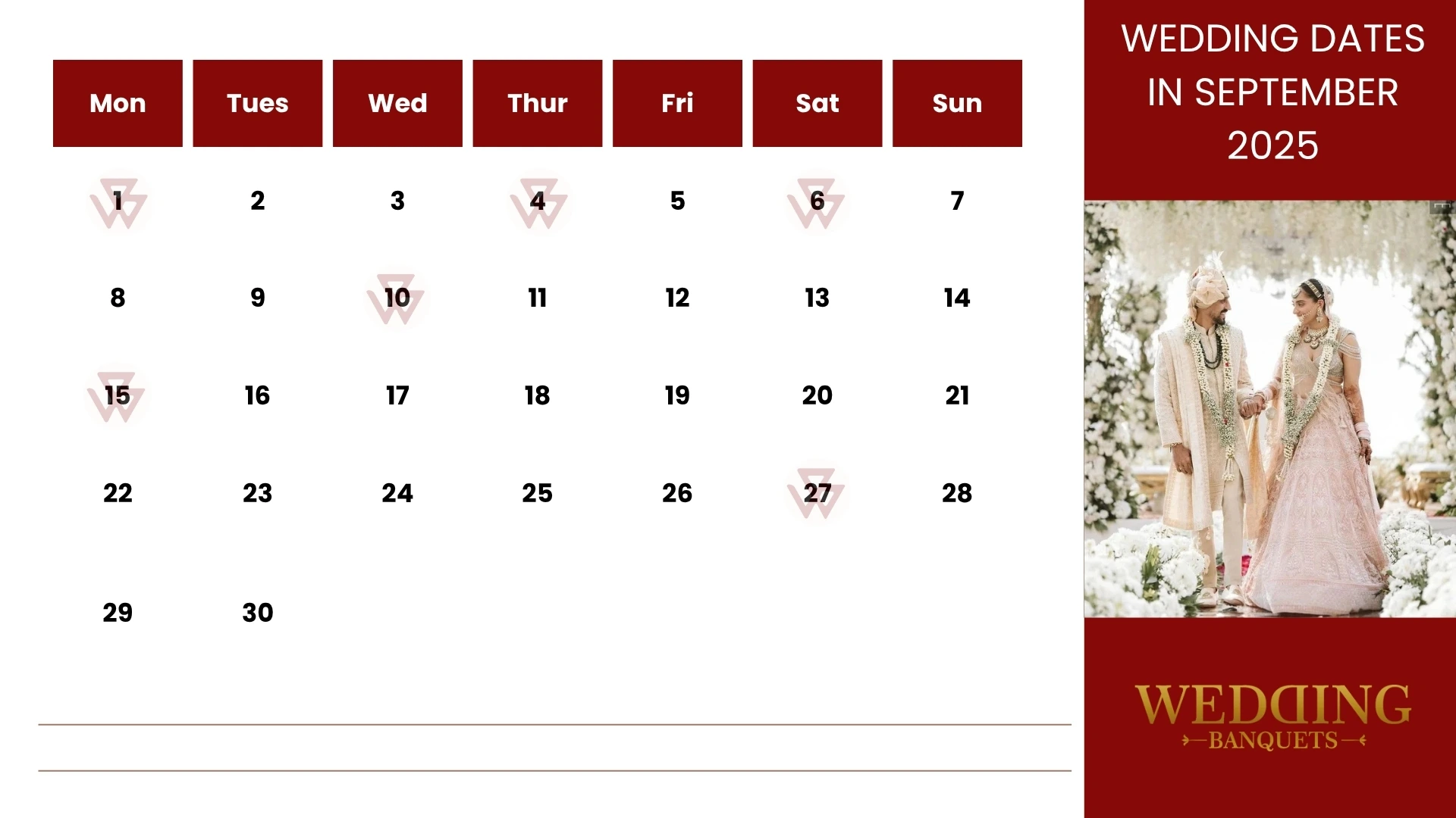 Marriage Dates of September