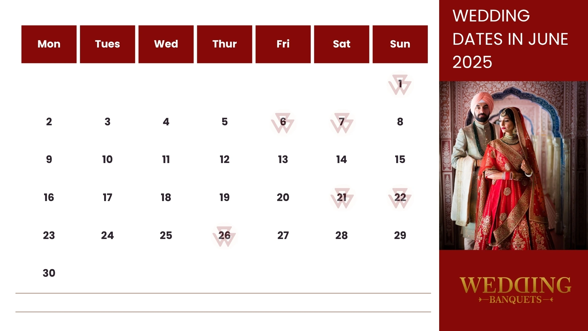 Marriage Dates in June 2025