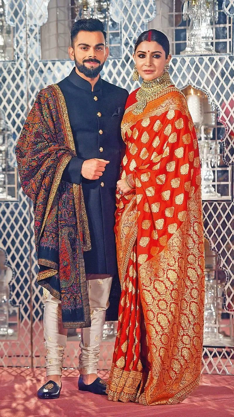 Virat anushka wedding saree