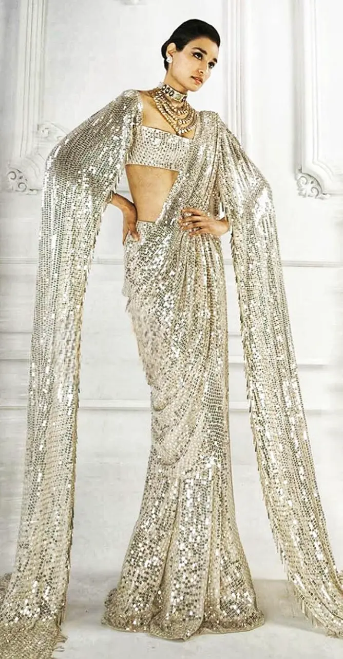 Shimmer saree for girl