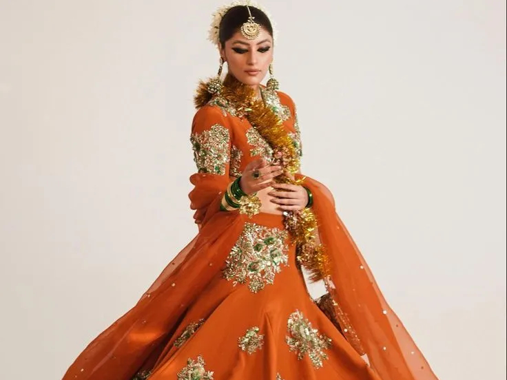 Orange Sequin Gown
