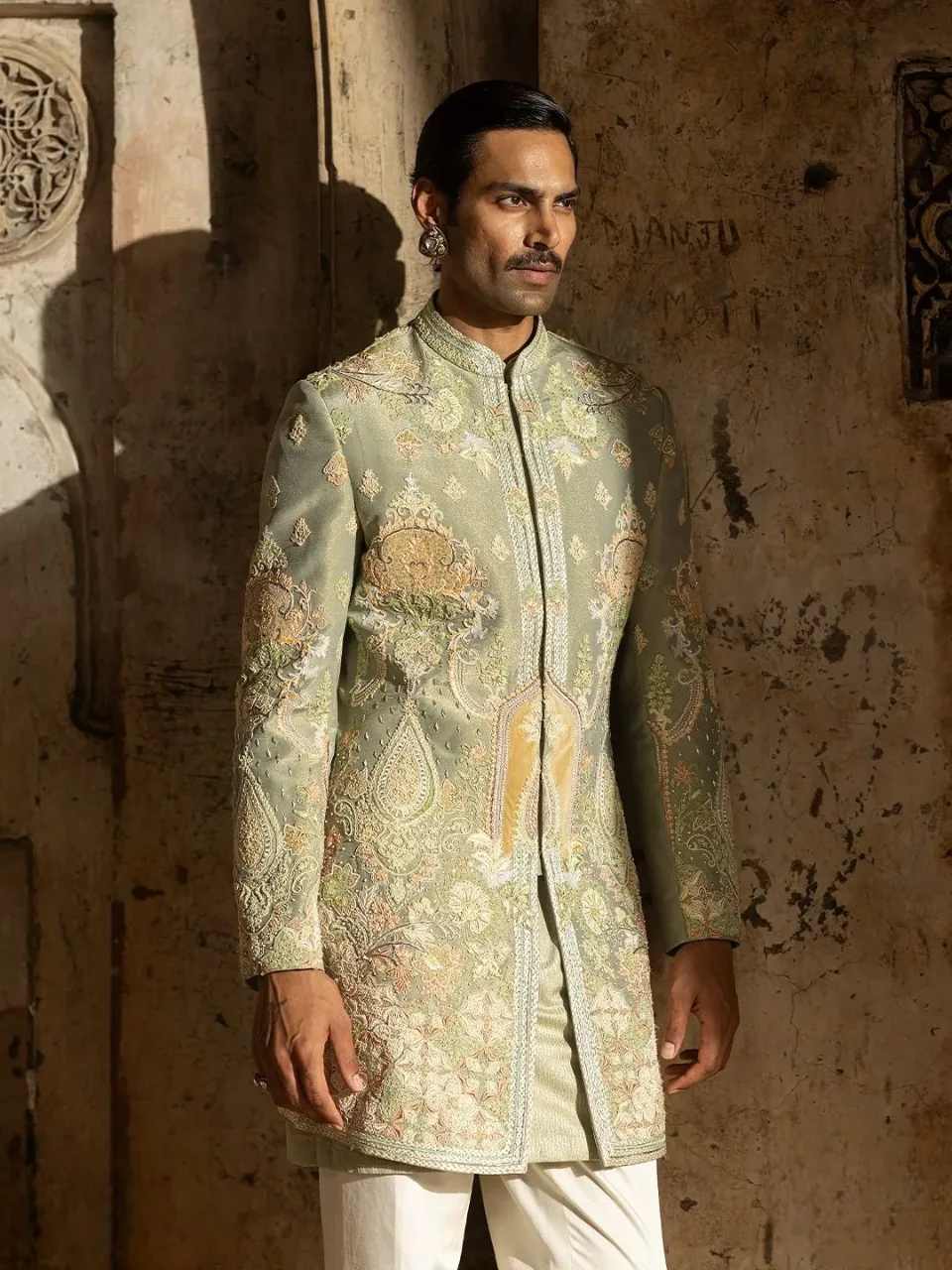 Peach Sherwani for groom