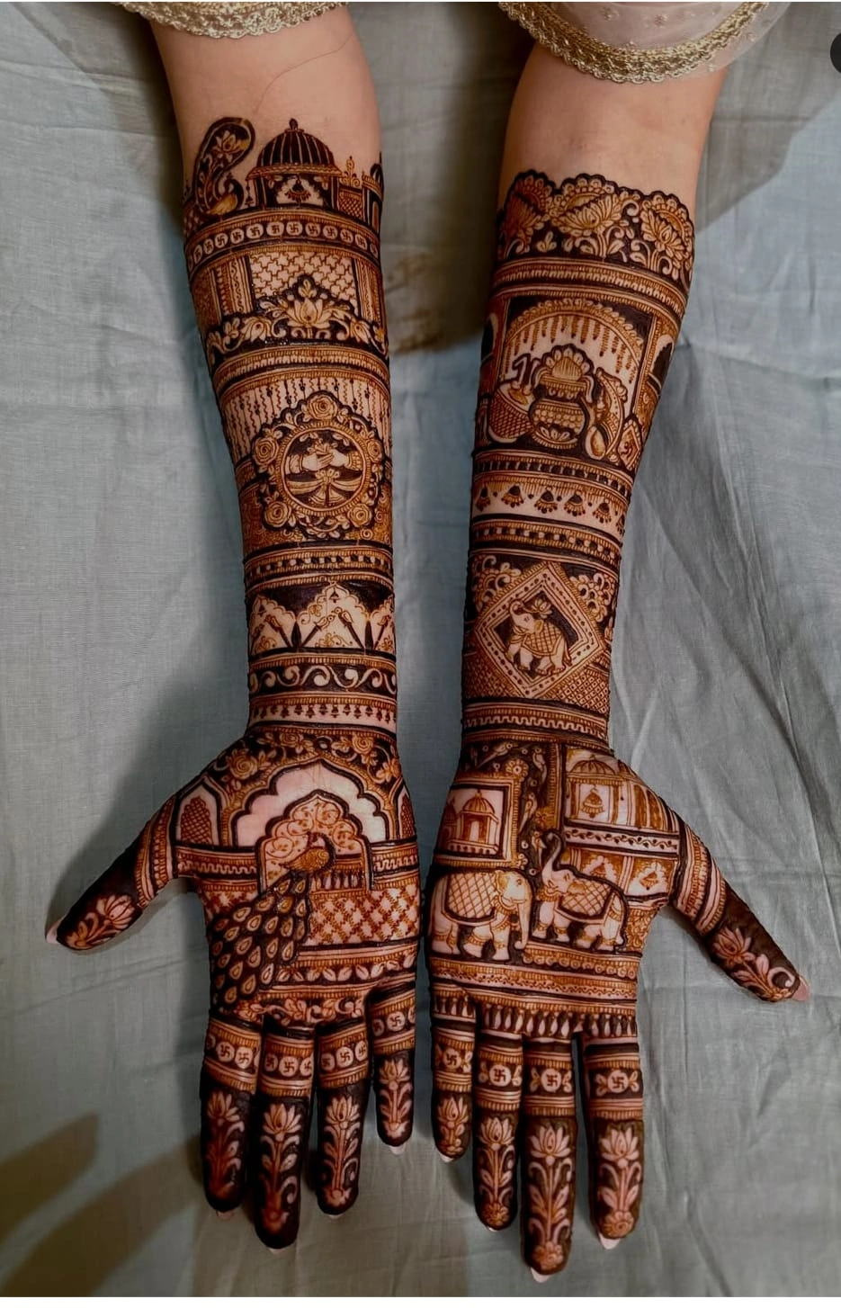 Animal Motifs bridal mehandi design