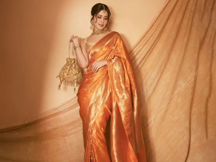 Orange Ombre Saree
