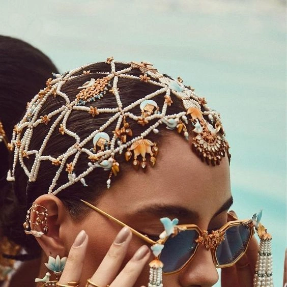 gold hair clips with bridal headpieces