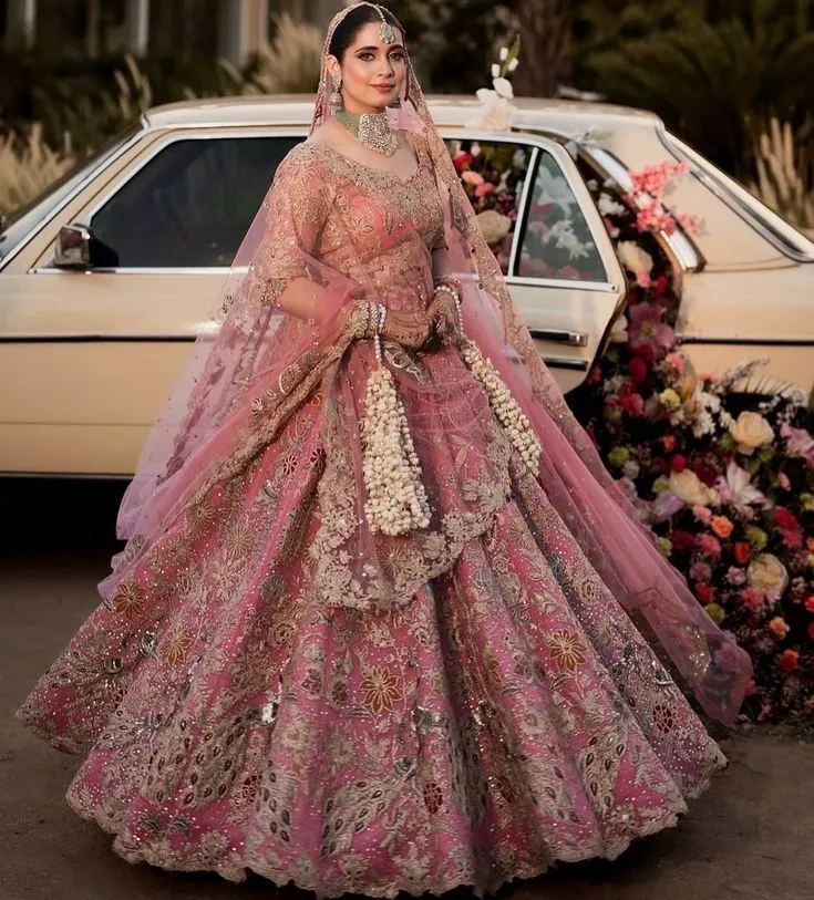 Punjabi phulkari bridal lehenga