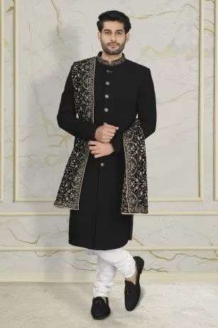Black Sherwani for groom
