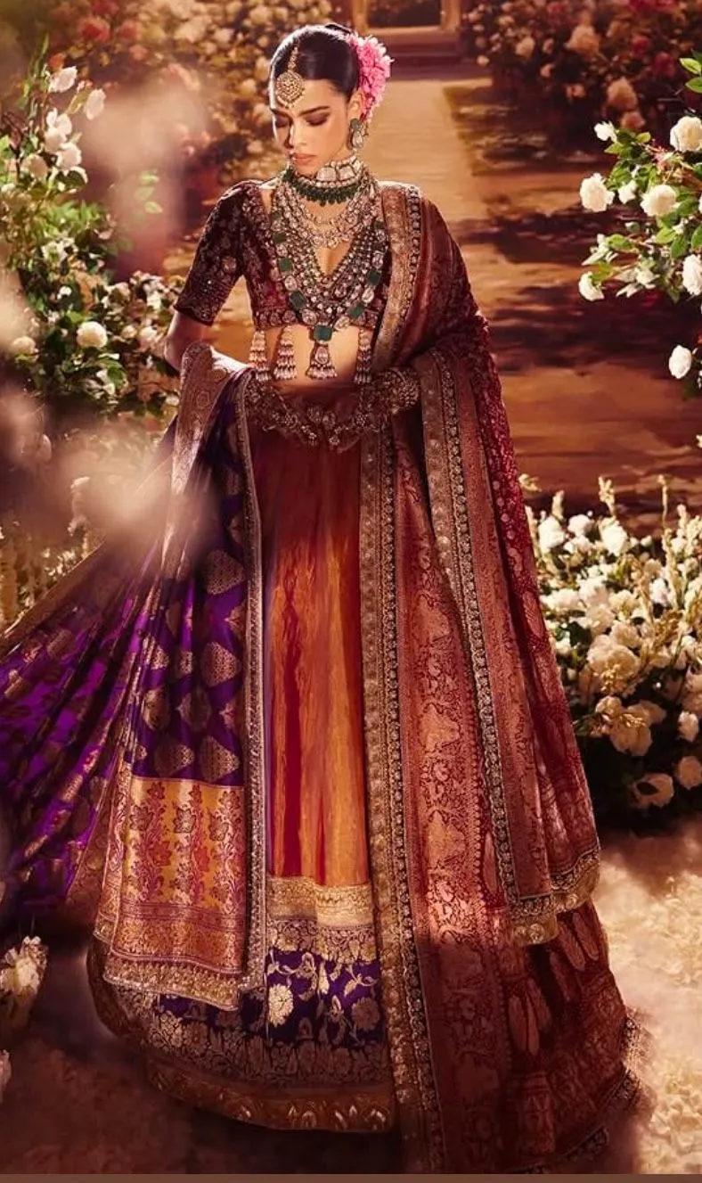 Purple bridal lehenga design