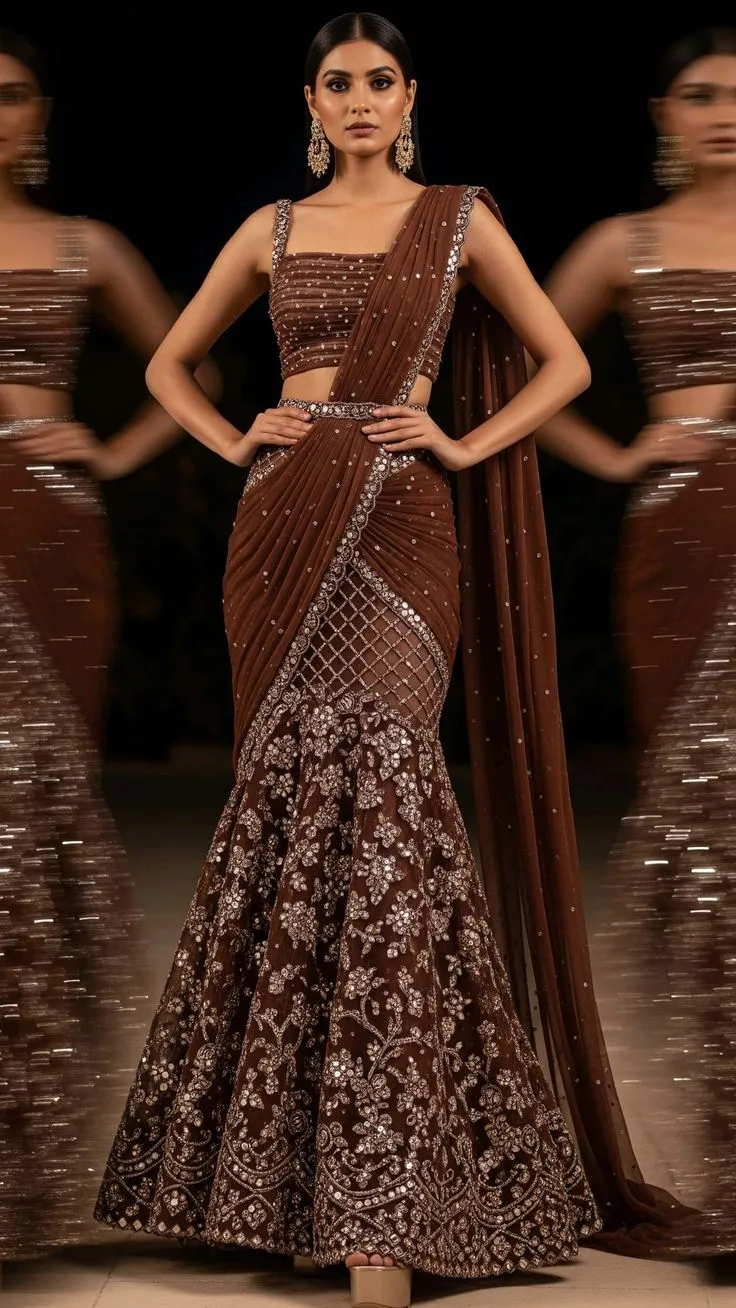 Half saree look for a bride