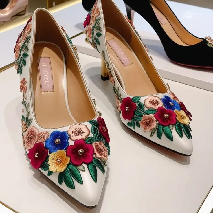 Pearl strap wedding heels