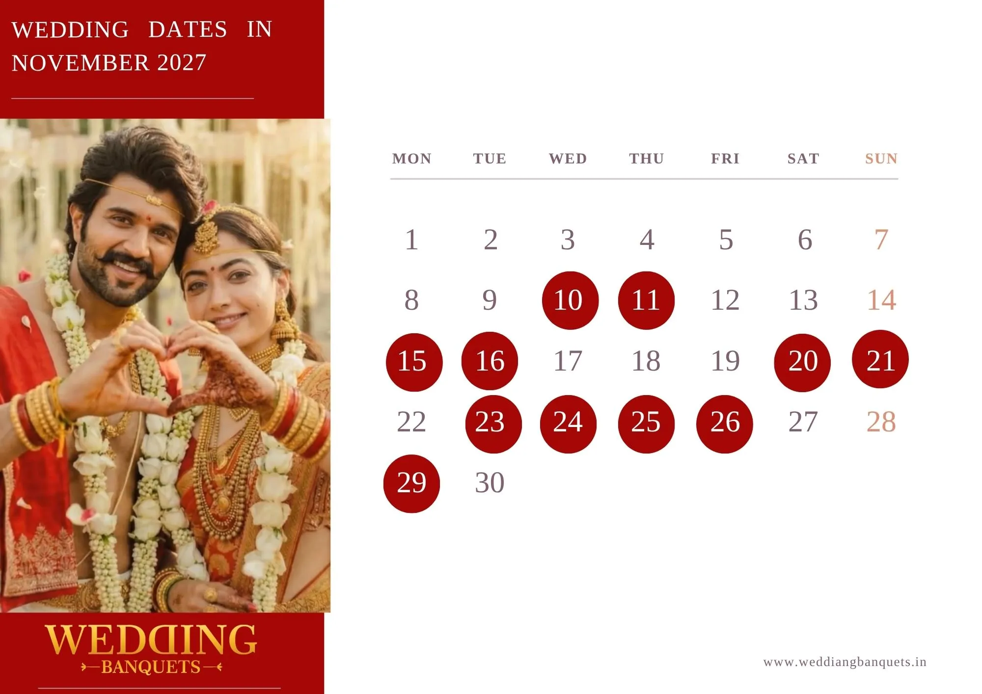 November 2027 marriage dates