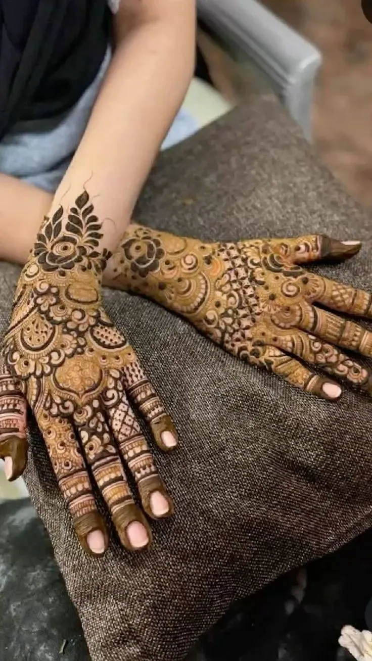 Half Hand Mehndi Design Back Side