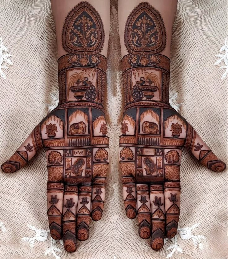 Geomatric pattern Bridal mehendi design