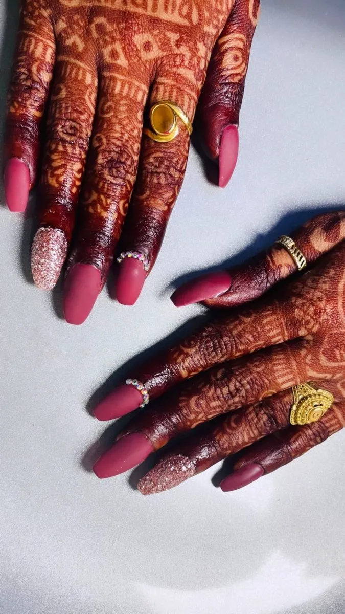 Acrylic Bridal Nail art design