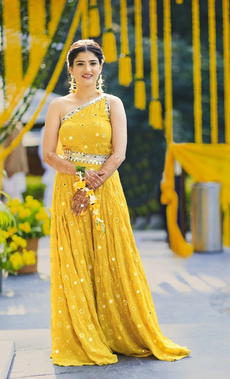 Off shoulder outfit for haldi