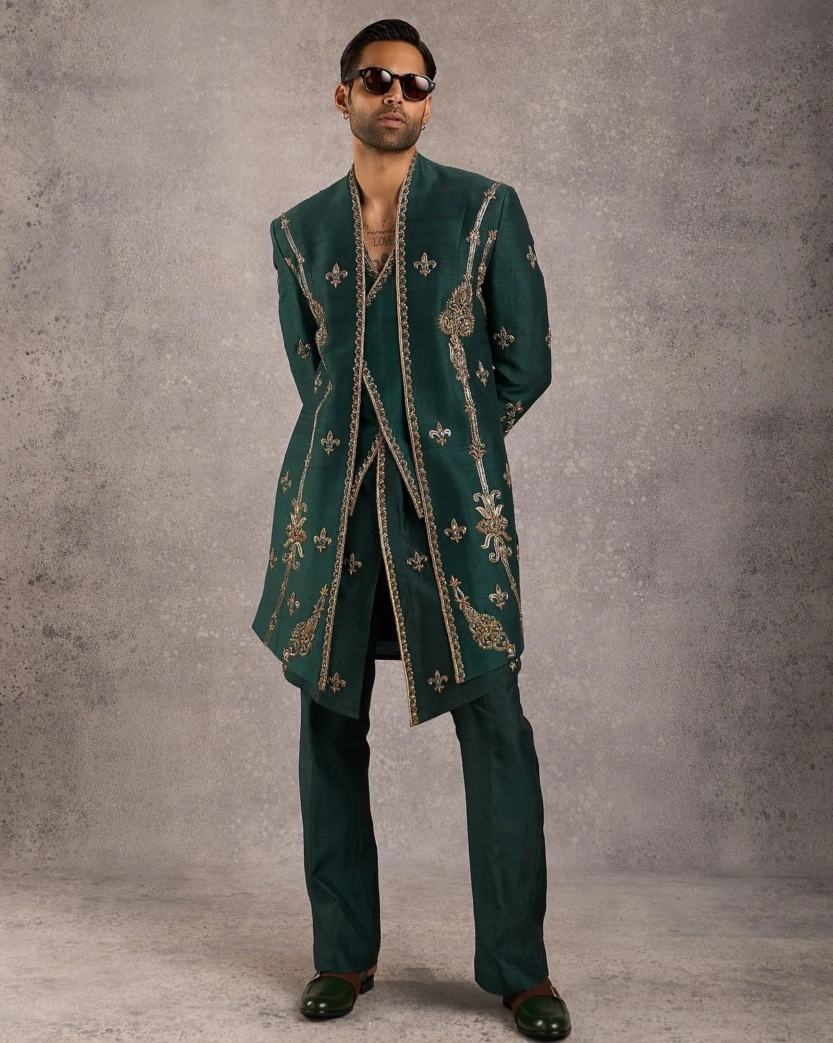 Green Sherwani for Groom