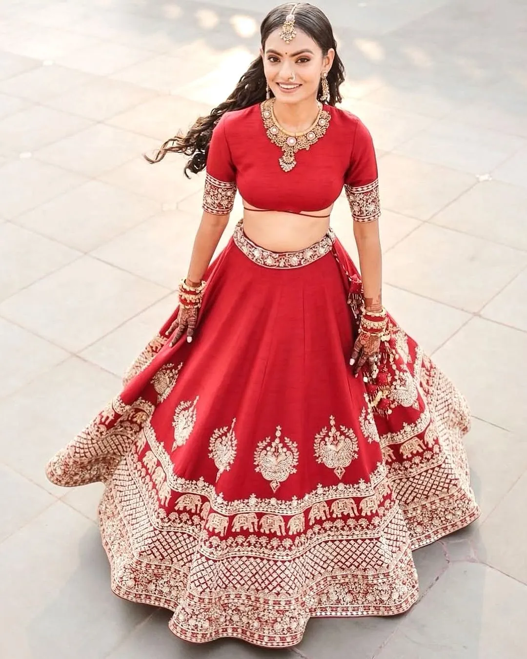 Classic red bridal lehenga