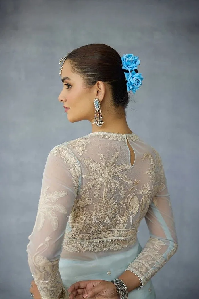 threadwork blouse design